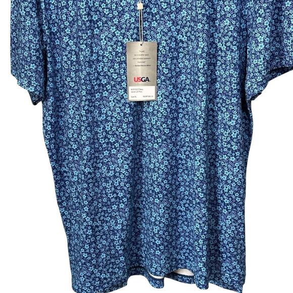 US Open Men’s Polo Size XL Golf Purple‎ Blue Floral - Picture 5 of 13